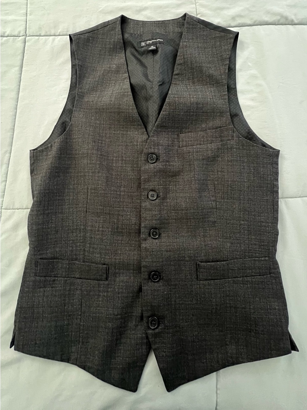 INC International Concepts Charcoal Gray Men's Dress Vest